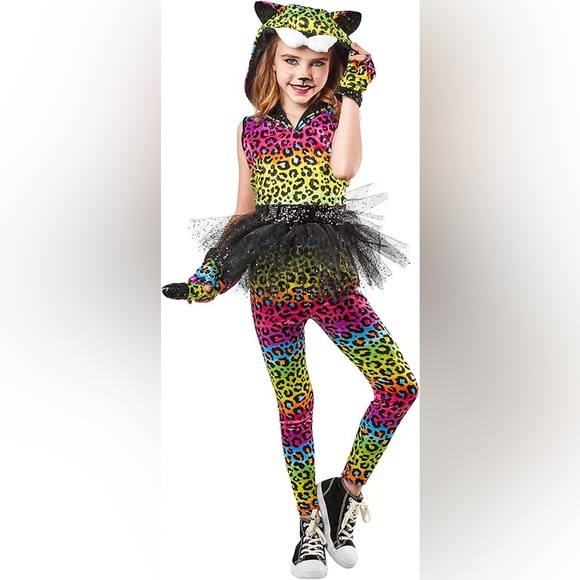 Other - Girls Neon Leopard/Cat Halloween Costume (Large 8-10)
